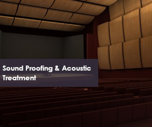 sound proofing and acoustic treatment for wall and ceiling